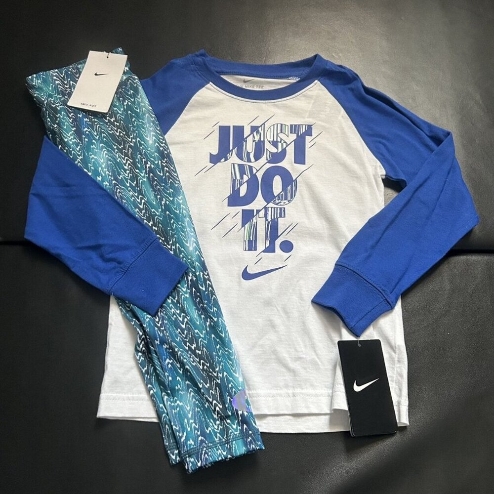 NWT Nike Leggings & Long Sleeve Tee Set Girls Size 6